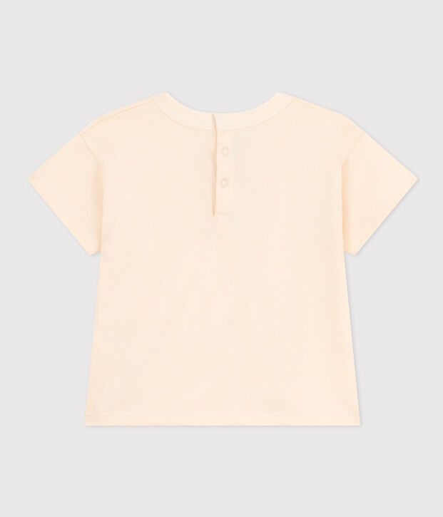 T-shirt a maniche corte in jersey leggero beb&egrave; ecru