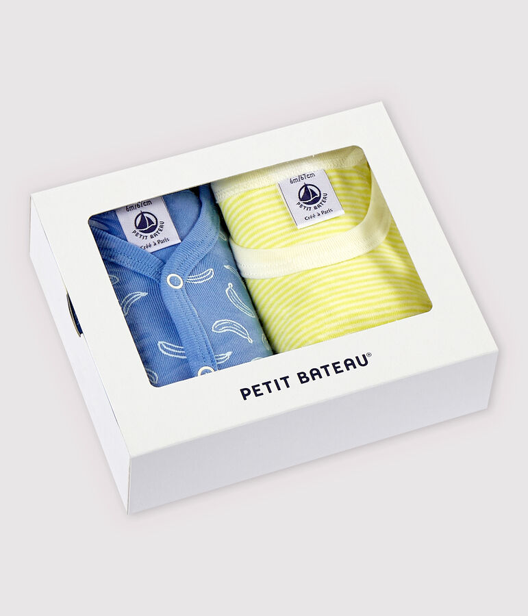 Confezione da 2 tutine corte in cotone multicolore