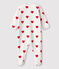 Pigiama a cuori rossi in cotone neonato bianco MARSHMALLOW/rosso TERKUIT