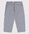 Pantaloni bebè in tela a righe. blu MEDIEVAL/bianco MARSHMALLOW