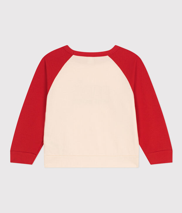 Maglia in leggero tessuto felpato bambino rosso/rosso