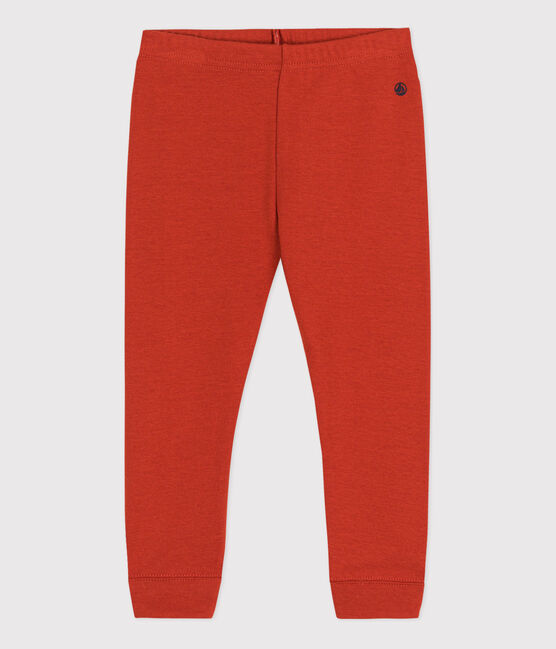 Leggins per bebè in cotone tinta unita rosso HARISSA