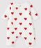 Tutina lunga cuori rossi bimba a coste bianco MARSHMALLOW/rosso TERKUIT