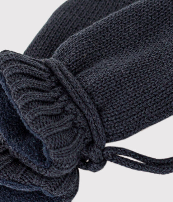 Muffole in maglia foderata in pile neonato blu SMOKING
