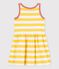 Abito senza maniche in cotone a righe bambina giallo ORGE/bianco MARSHMALLOW