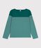 T-shirt marini&egrave;re in cotone donna verde/bianco