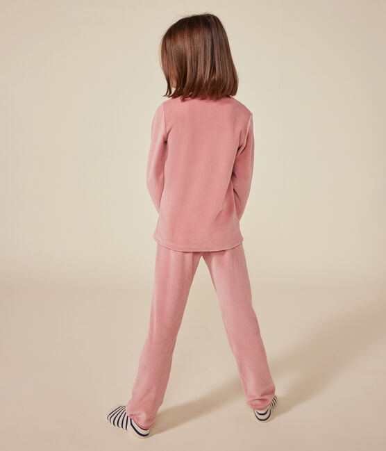 Pigiama bambino in velluto tinta unita rosa ROSEWOOD