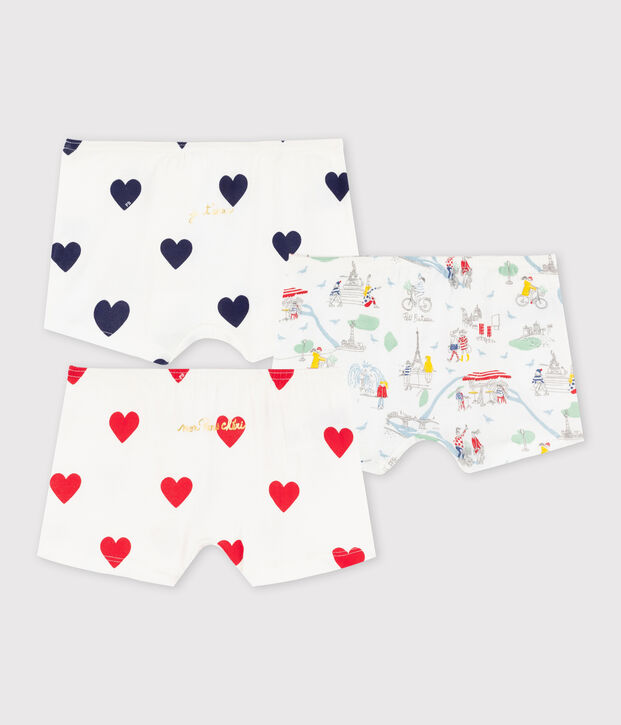 Trio shorty bambina multicolore