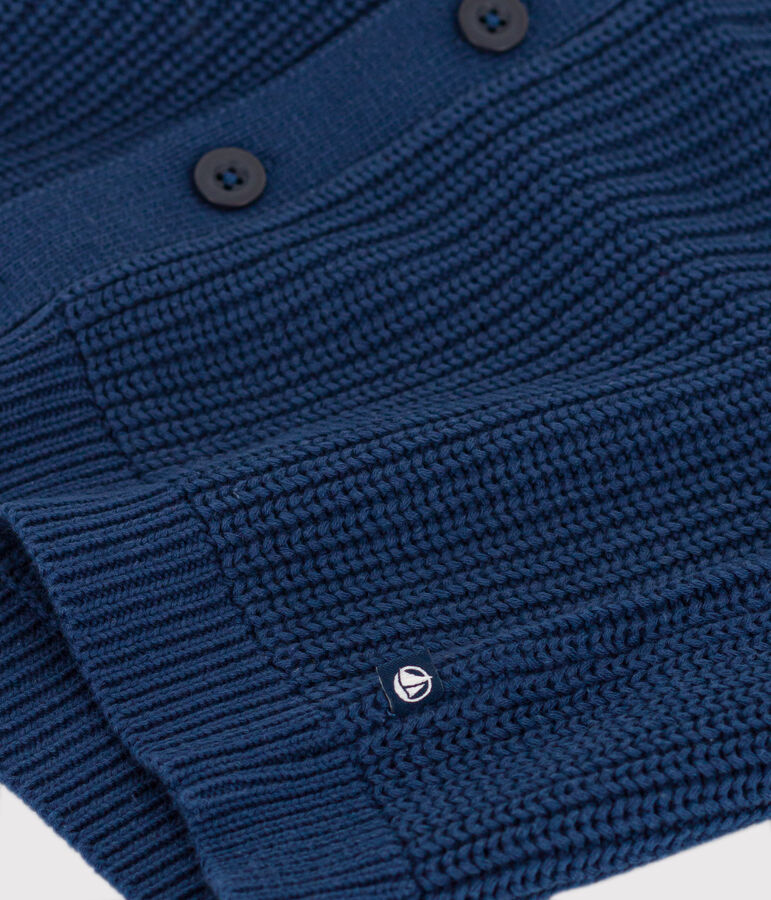 Cardigan a costa inglese in cotone bambina blu