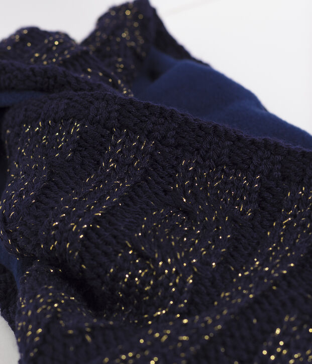 Ampia fascia paraorecchie bambina blu/giallo