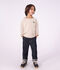 T-shirt a maniche lunghe a righe bambino beige/ecru/beige