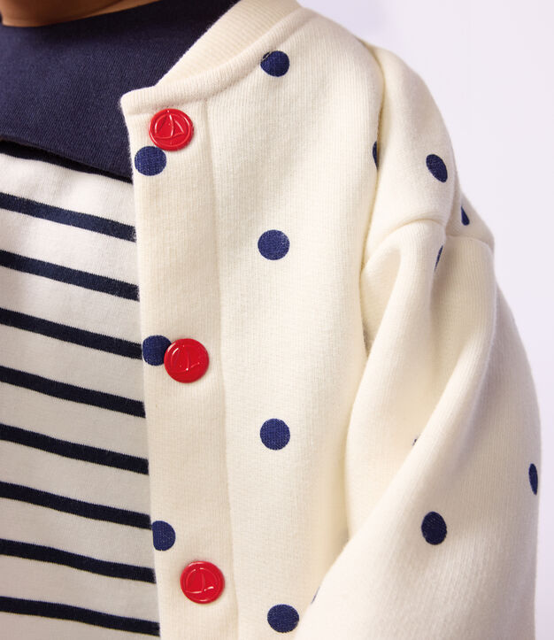 Giubbotto modello teddy in cotone con stampa a pois neonato blu/blu