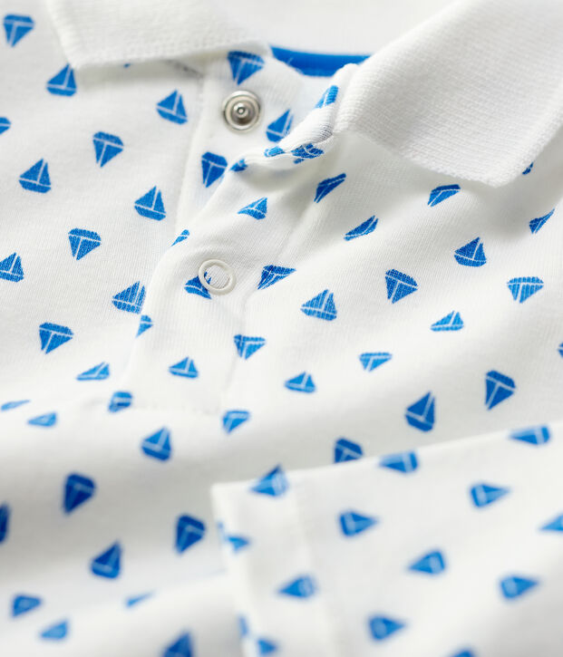 Body in cotone beb&egrave;. bianco/blu