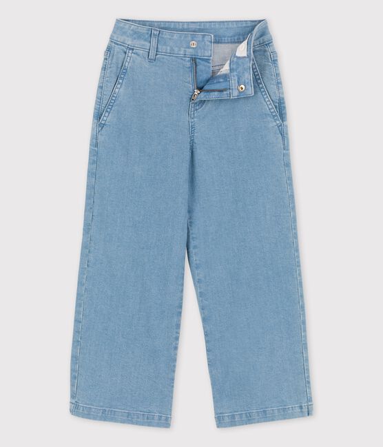 Pantaloni flare in denim chiaro bambina blu DENIM BLEU