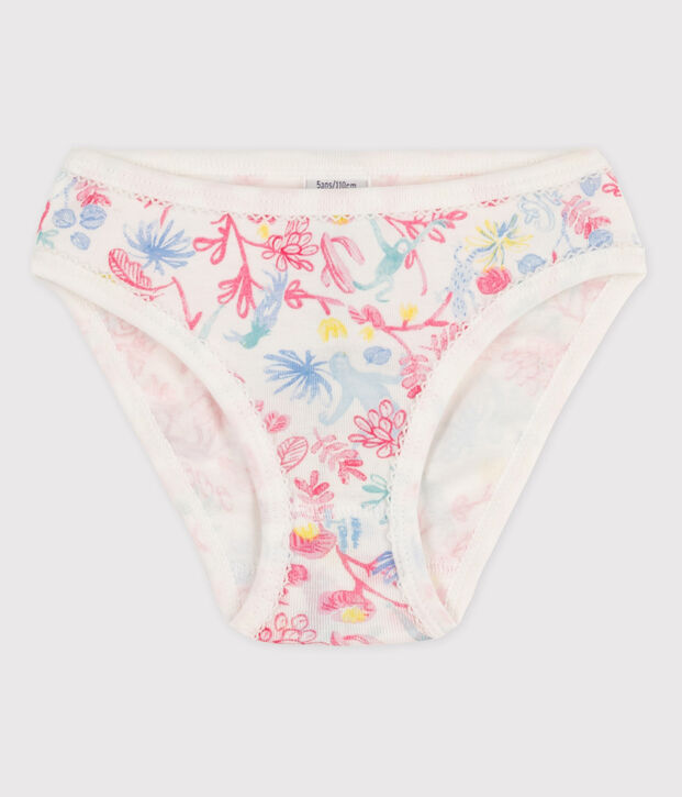La mutandina in cotone per bambina bianco/multicolore