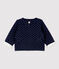 Cardigan bebè a stelline in tubique trapuntato di cotone biologico blu SMOKING