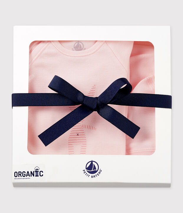 Scatola regalo nascita a costine multicolore