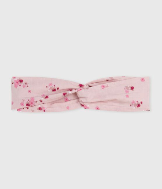 Fascia in popeline con stampa a fiori neonata rosa JOLI/bianco MULTICO