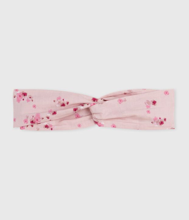 Fascia in popeline con stampa a fiori neonata rosa/multicolore