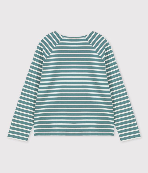 Marini&egrave;re abbottonata in cotone Donna verde/ecru