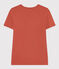 T-shirt L'Iconique scollo a V in cotone tinta unita donna marrone FAMEUX