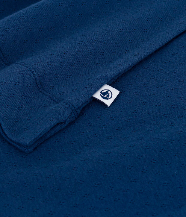 Camicia da notte a maniche corte in cotone donna blu