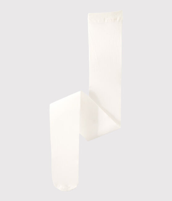 Collant microfibra bambina bianco COQUILLE