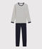 Pigiama a righe marinière unisex a costine bianco MARSHMALLOW/blu SMOKING
