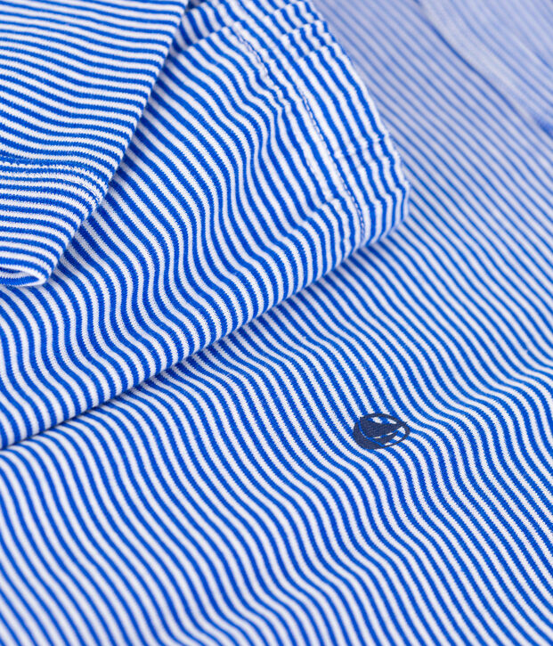 Pigiama in cotone a righe bambino blu/bianco