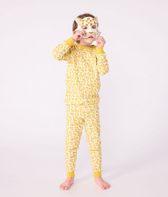 Pigiama travestimento bambino in cotone con leopardo stampato bianco MARSHMALLOW/bianco MULTICO