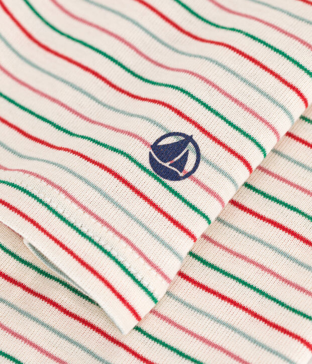 T-shirt donna L'Iconique in cotone con collo a lupetto ecru/multicolore