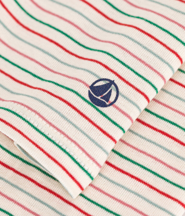 T-shirt donna L'Iconique in cotone con collo a lupetto ecru/multicolore