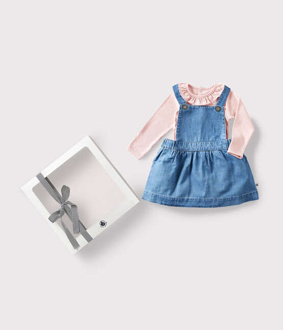 Confezione regalo bebè con body e abito variante 1