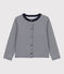 Cardigan in doppio jersey bambina blu SMOKING/bianco MARSHMALLOW
