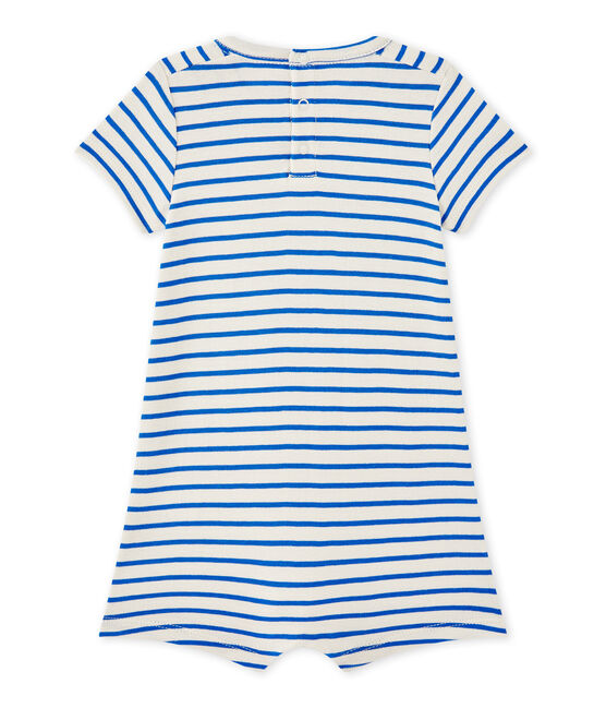 Tutina bebé bambino marinière bianco FETA/blu PERSE