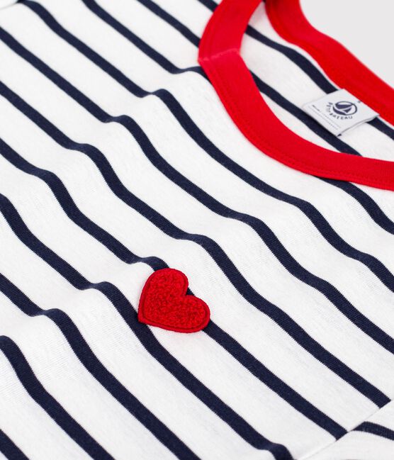 T-shirt da donna in cotone a maniche corte bianco MARSHMALLOW/blu SMOKING