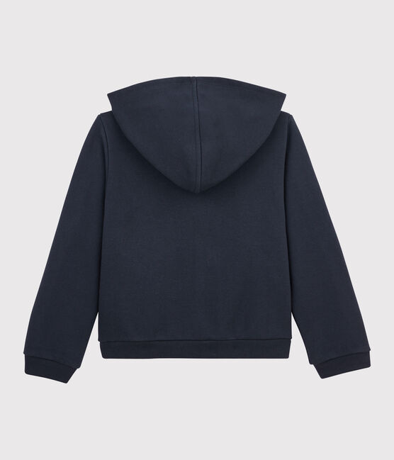 Felpa con cappuccio in molleton bambina blu SMOKING