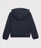 Felpa con cappuccio in molleton bambina blu SMOKING