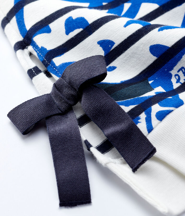 Marini&egrave;re maniche lunghe in jersey beb&egrave; femmina. bianco/blu