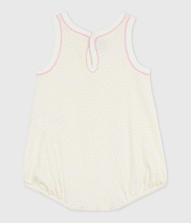 Tutina corta senza maniche in cotone neonato giallo/giallo