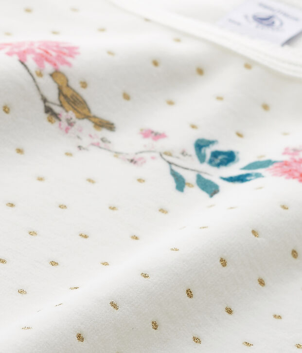Chemise de nuit fille en bouclette velours bianco/giallo