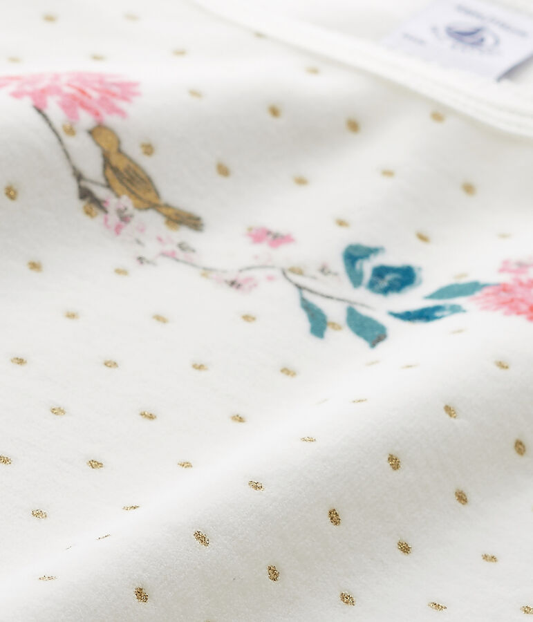 Chemise de nuit fille en bouclette velours bianco LAIT/giallo OR