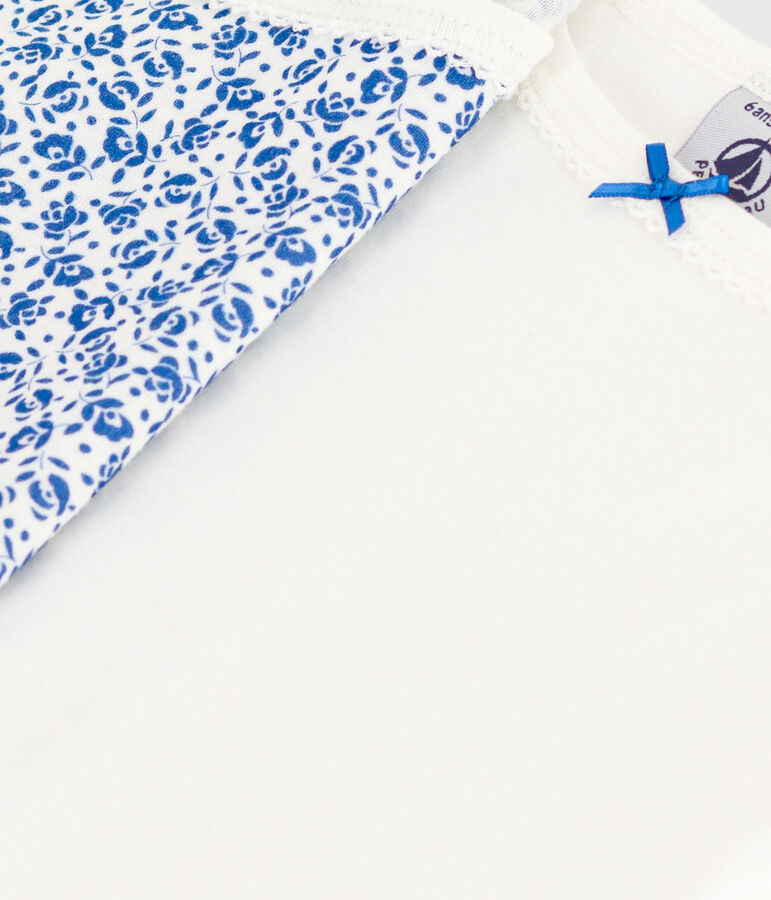 Confezione da 2 canottiere bambino con spalline in cotone a fiori variante 1