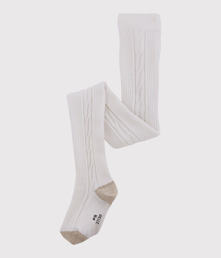 Collant caldo bambina bianco MARSHMALLOW