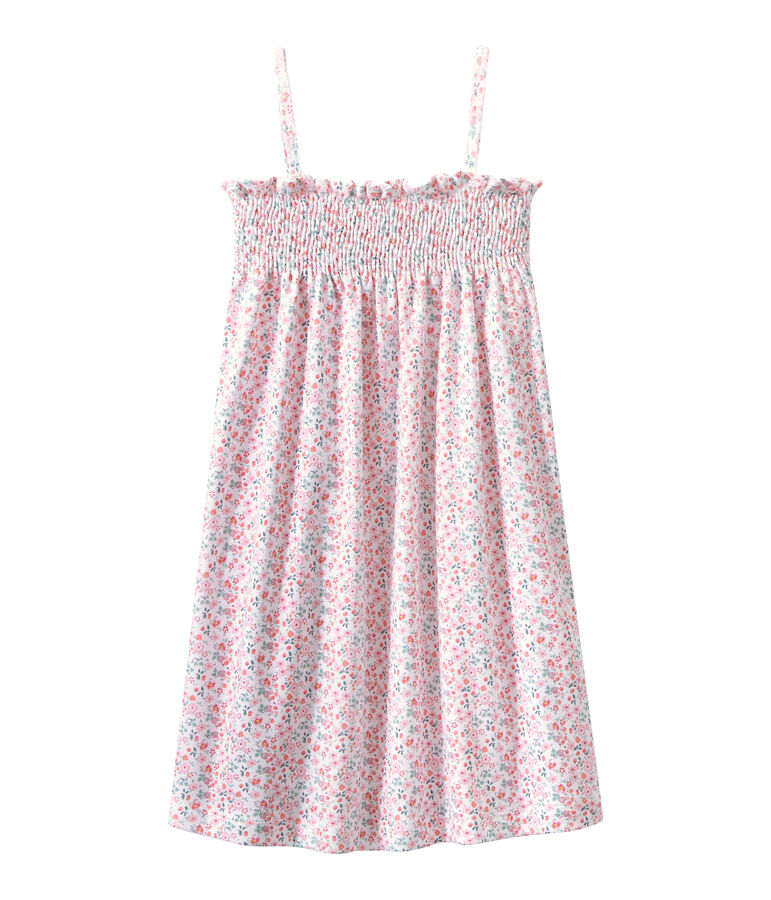 Camicia da notte arricciata stampata bianco ECUME/bianco MULTICO