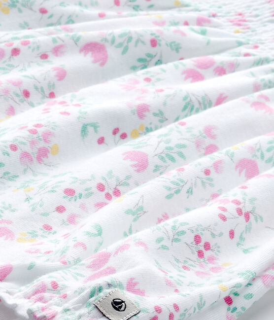 Tutina bebè bambina stampata bianco ECUME/rosa ROSE/ MULTICO