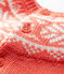 Cardigan 100% lana bebè. arancione OURSIN/bianco MARSHMALLOW