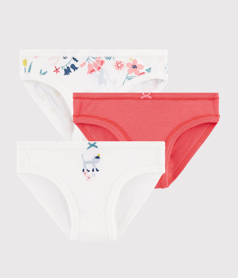 Confezione da 3 slip fantasia fiori da bambina multicolore