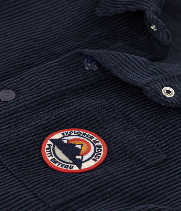 Overshirt in velluto a coste grosse bambino blu