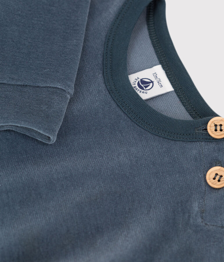 Felpa beb&egrave; in velluto grigio